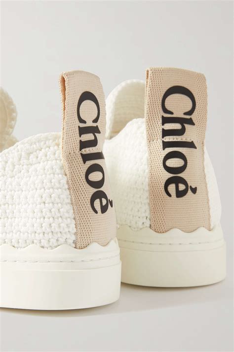 chloe lauren sneakers white|crochet lace sneakers.